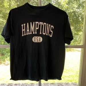 BRANDY MELVILLE Navy distressed “HAMPTONS” tee